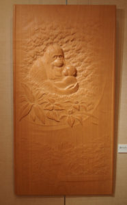 オーダーメイド井波彫刻　木彫レリーフ　オランウータン