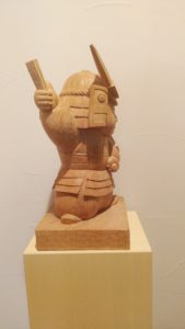 オーダーメイドの井波彫刻木彫武者人形