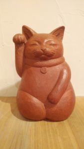 オーダーメイドの井波彫刻木彫招き猫