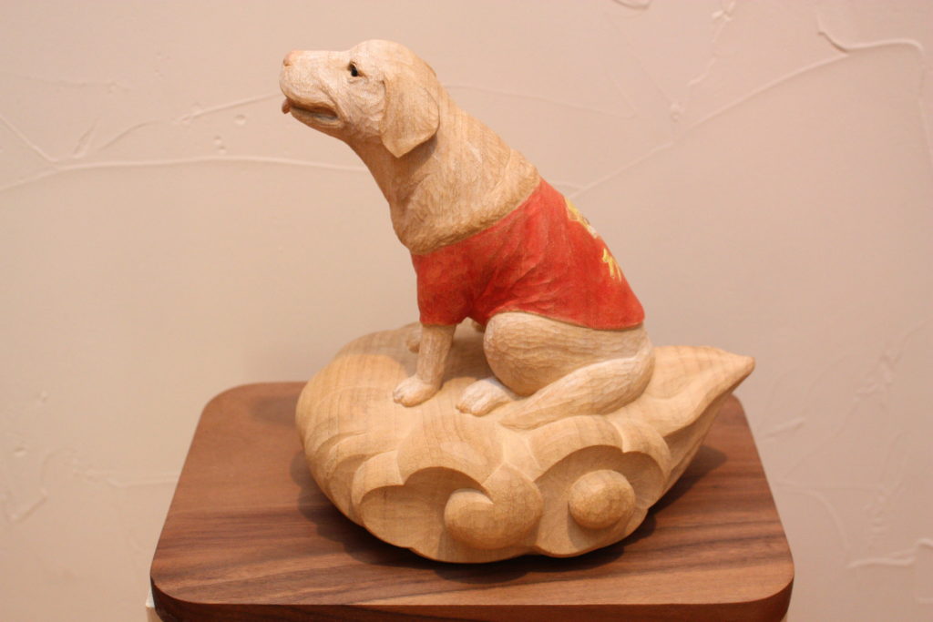 木彫，オーダーメイド、犬